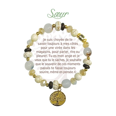 Bracelet message soeur - Doré