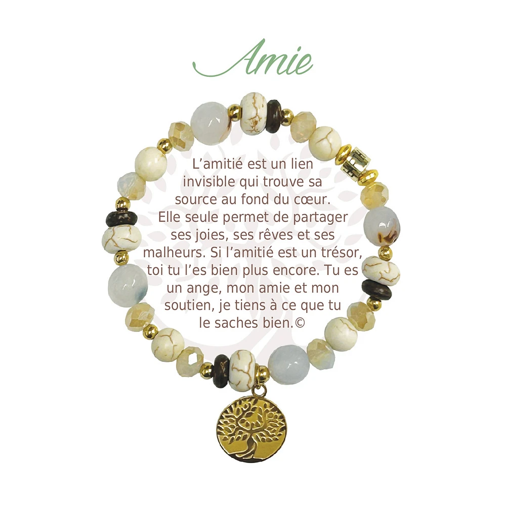 Bracelet message amie - Doré