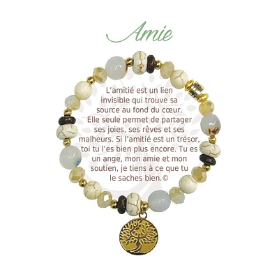 Bracelet message amie - Doré