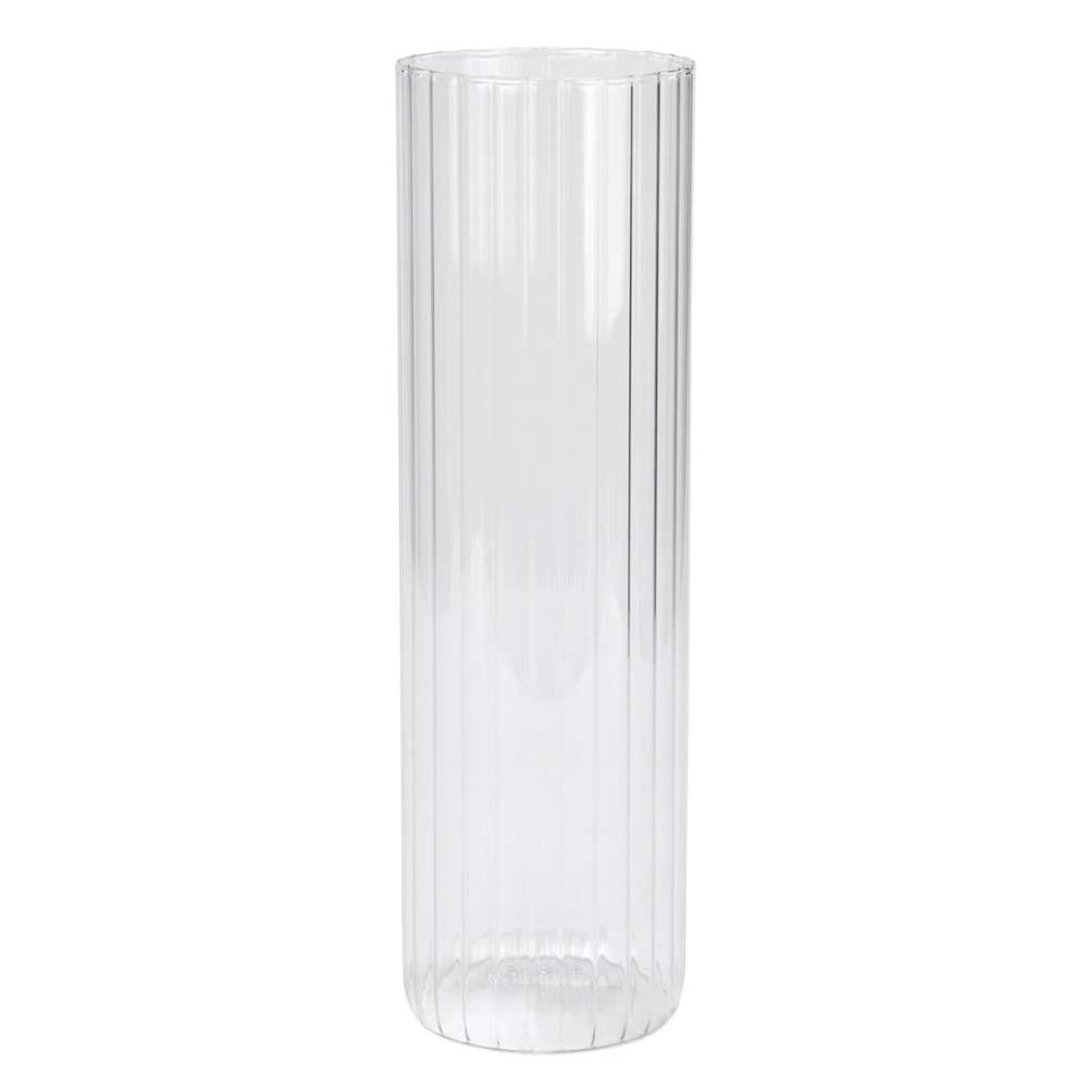 Clear striated vase