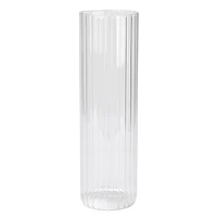 Clear striated vase