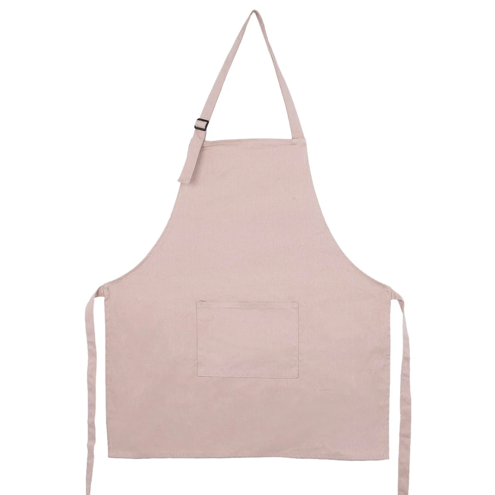 Tablier uni à poche - Rose