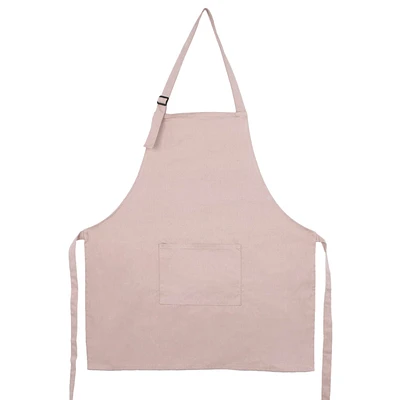 Tablier uni à poche - Rose