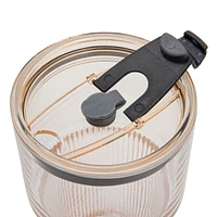 Glass with straw & lid - Orange
