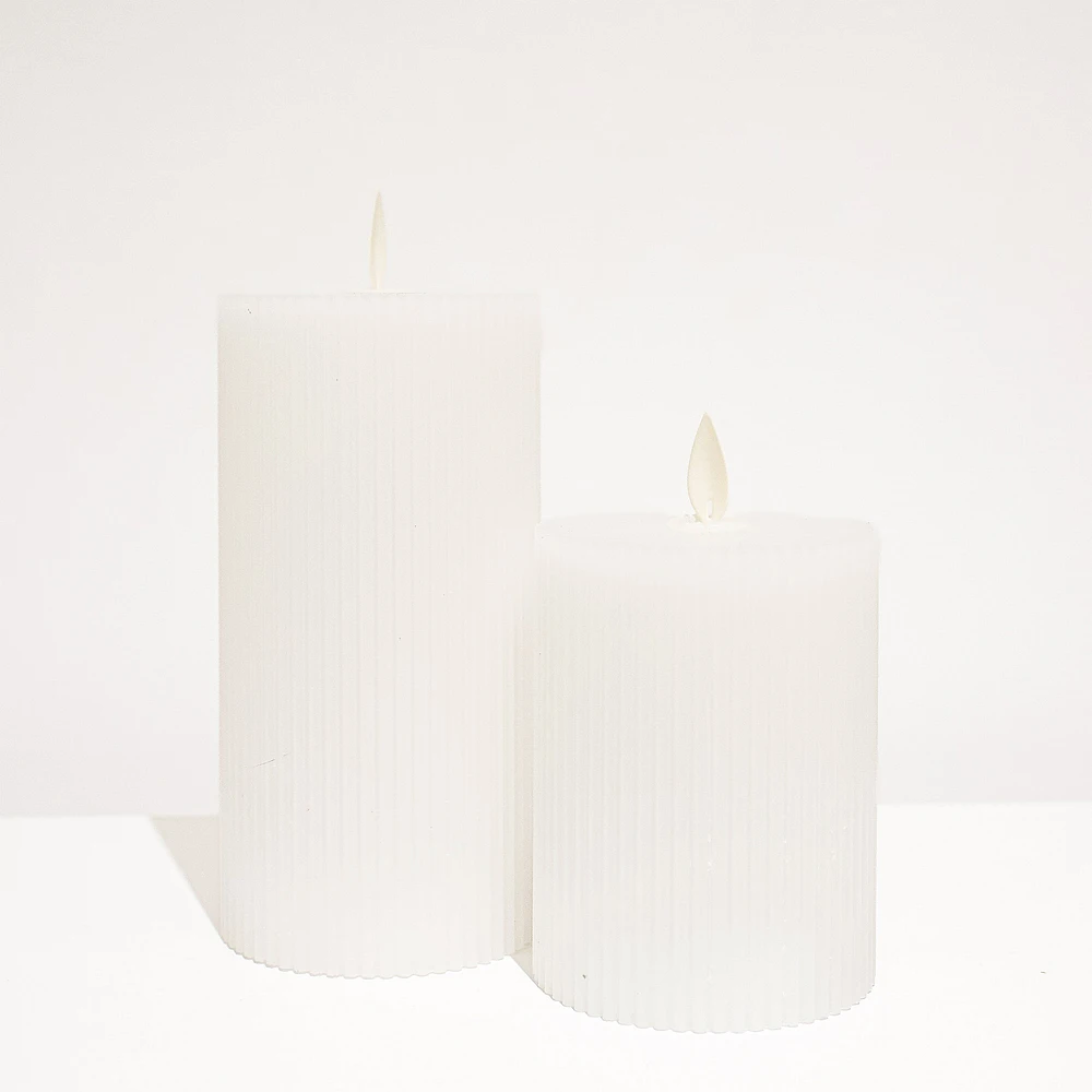 Striated false flame pillar