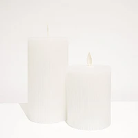 Striated false flame pillar