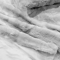 Faux fur short pile throw
