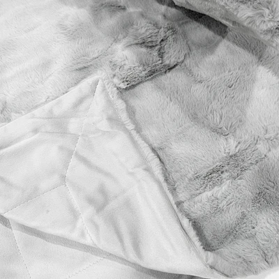 Faux fur short pile throw