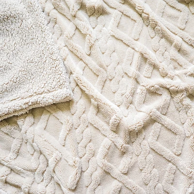 Soft Sherpa throw - Taupe