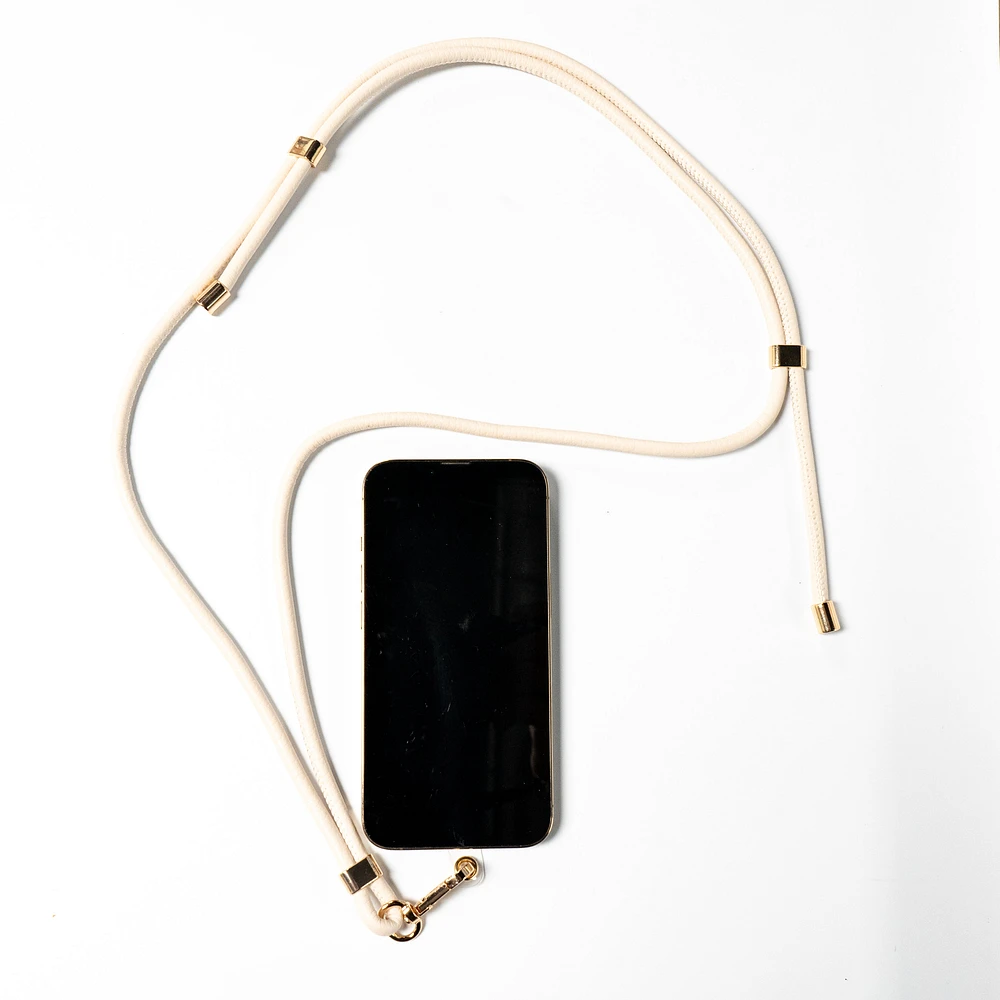 Ganse pour cellulaire - Ivoire & or