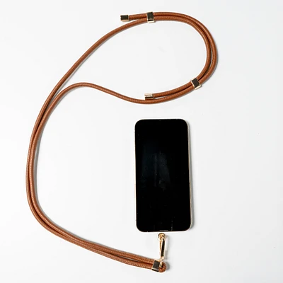 Cell phone loop - Chestnut & gold