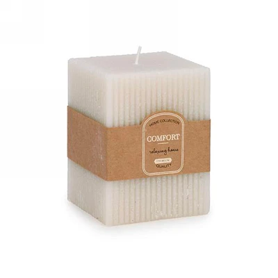 Square ribbed candle - Comfort cream