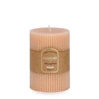 Striped pillar candle - Peach