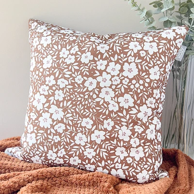 Kozy floral cushion - Tobacco