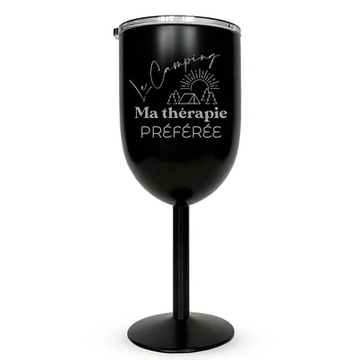 Verre à vin isotherme noir - Camping