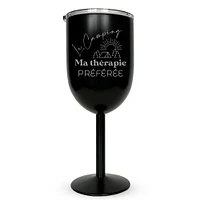 Verre à vin isotherme noir - Camping