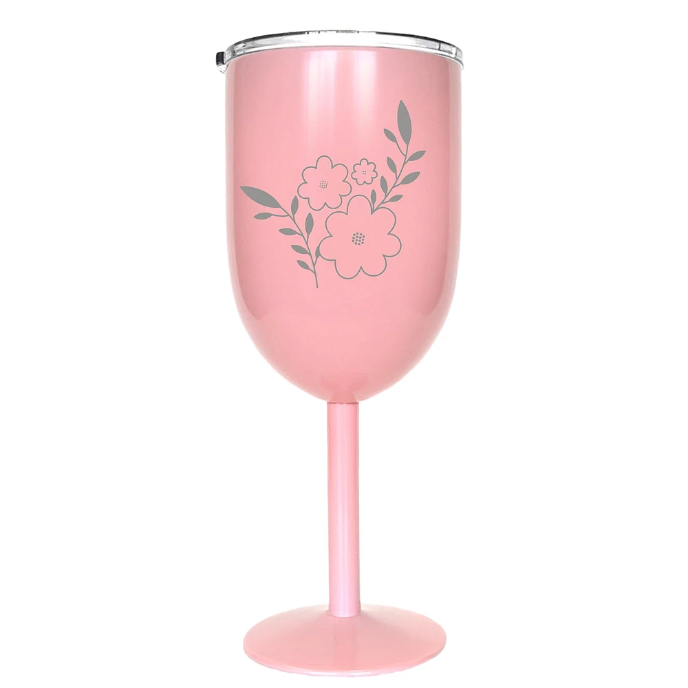 Verre à vin isotherme rose
