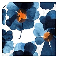 Serviettes de table - Fleurs aquarels bleues