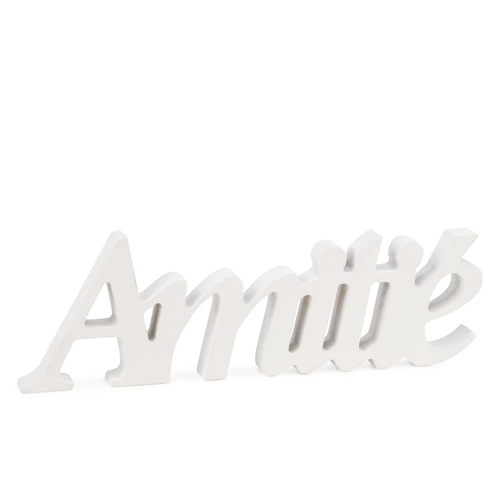 «AMITIÉ» en bois - Blanc