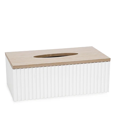 Tissue box - White & wood