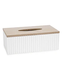 Tissue box - White & wood