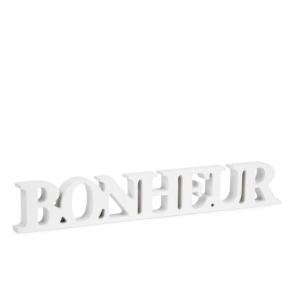 Mot «BONHEUR» blanc