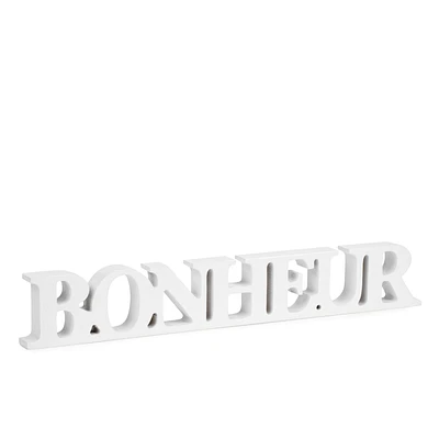 Mot «BONHEUR» blanc