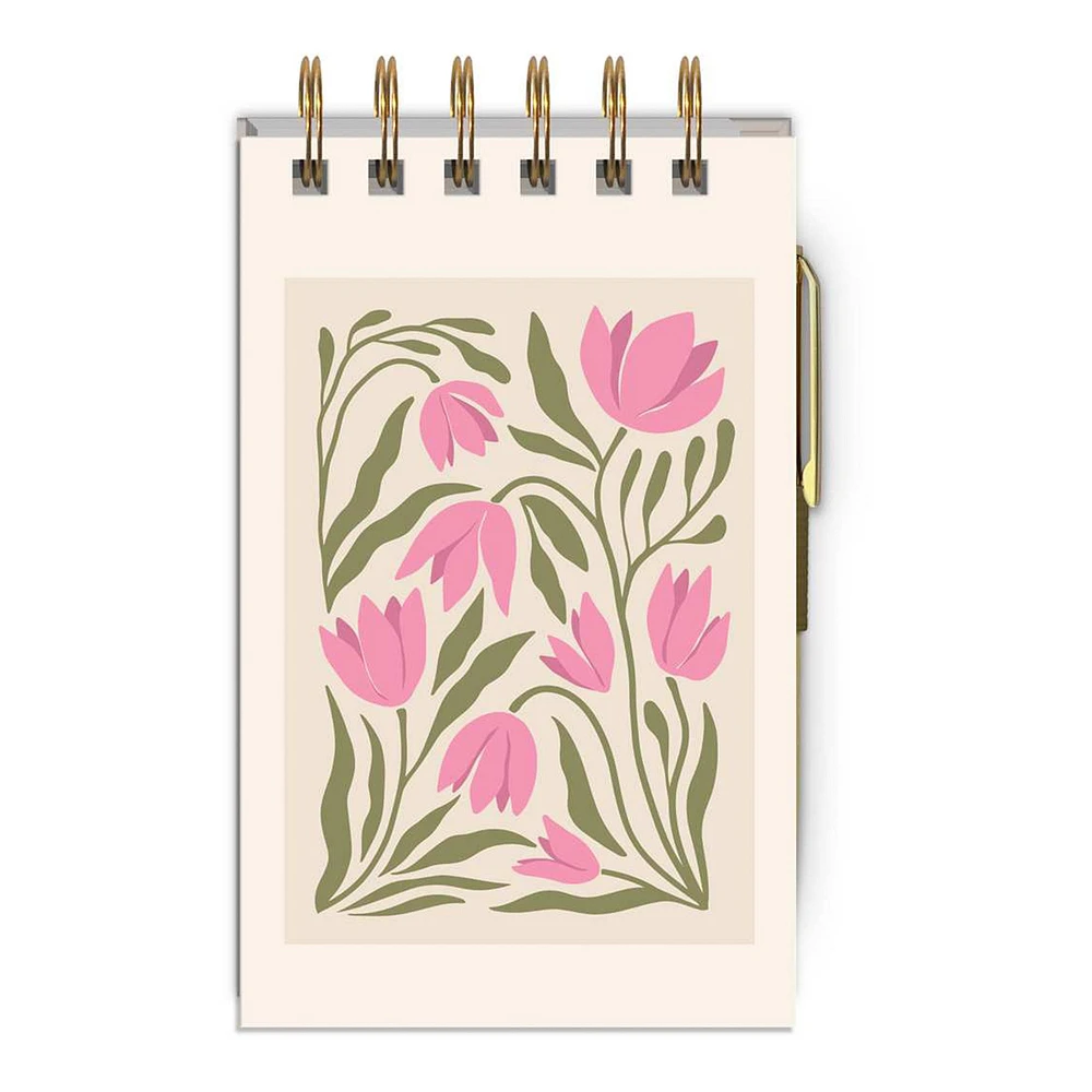 Calepin & crayon - Tulipe rose