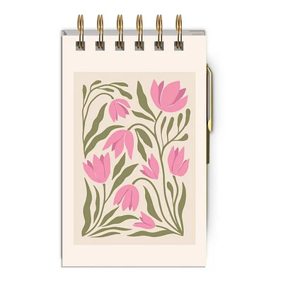 Calepin & crayon - Tulipe rose