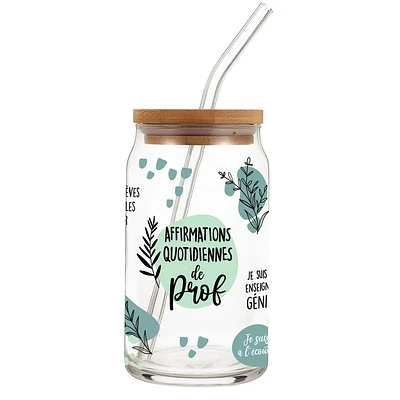 Glass with straw & lid - Prof