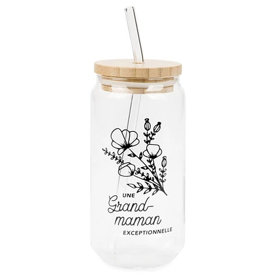 Verre avec paille & couvercle - Grand-maman