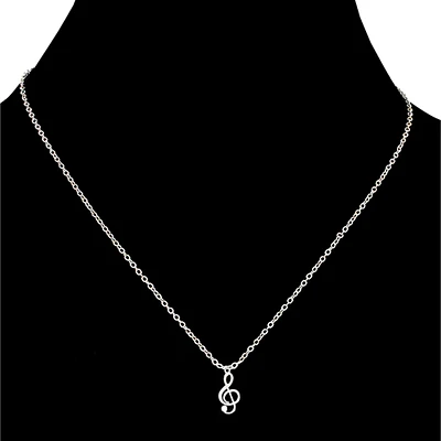 Music note necklace - Silver