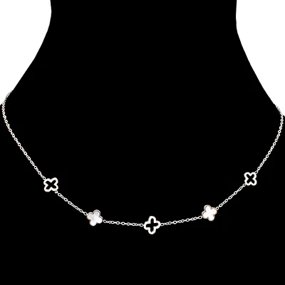 Pearl clover necklace - Silver
