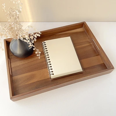 Service tray with handles - Acacia