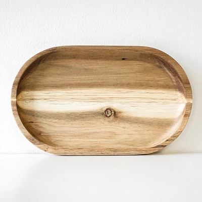 Plateau de service oval - Bois d'acacia