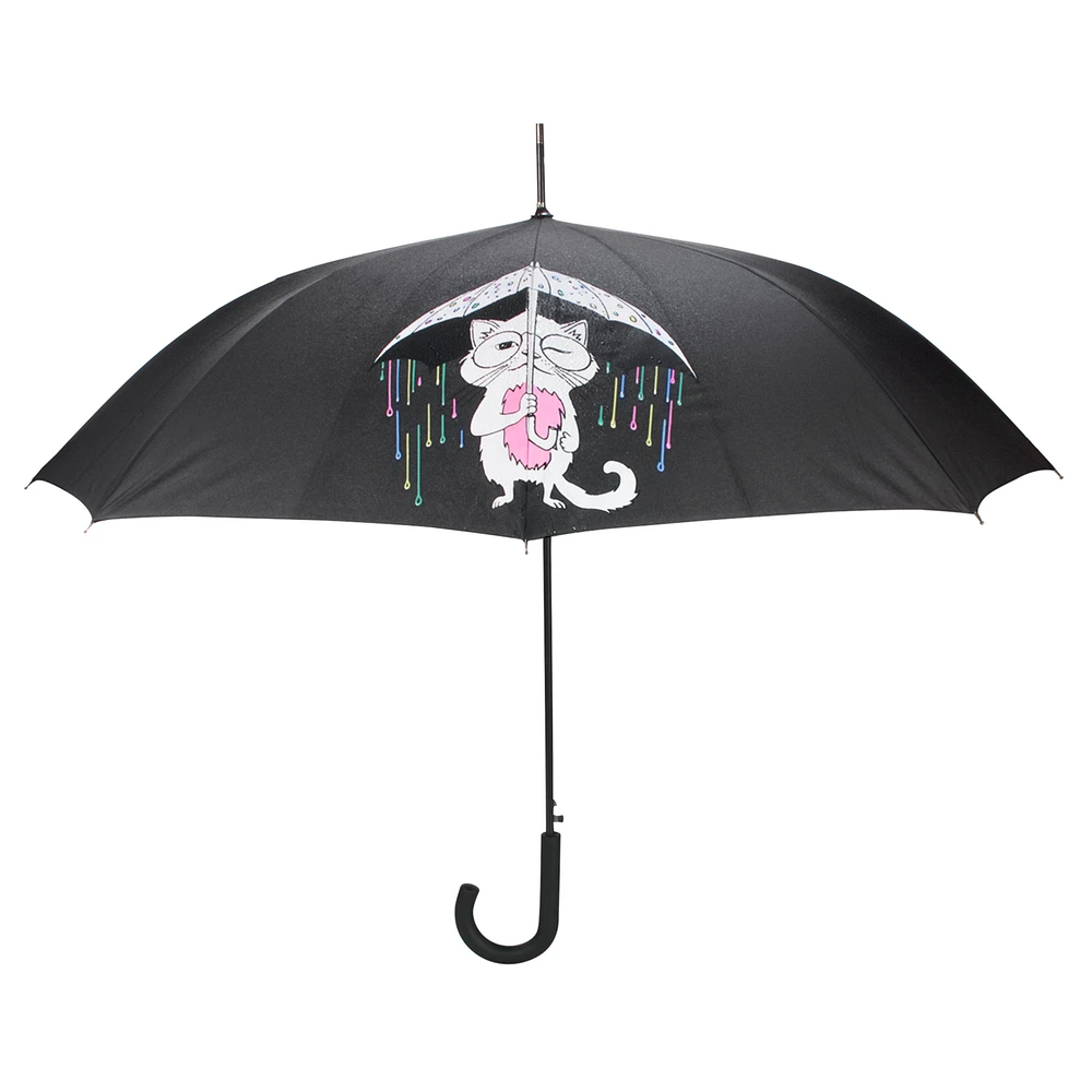 Parapluie changeant de couleurs - Chat grognon