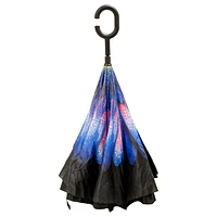 Reversible umbrella - Blue & pink flower