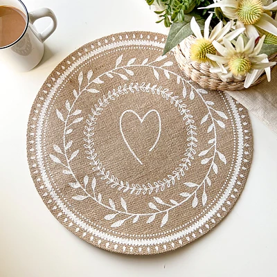 Round patterned placemat - Heart