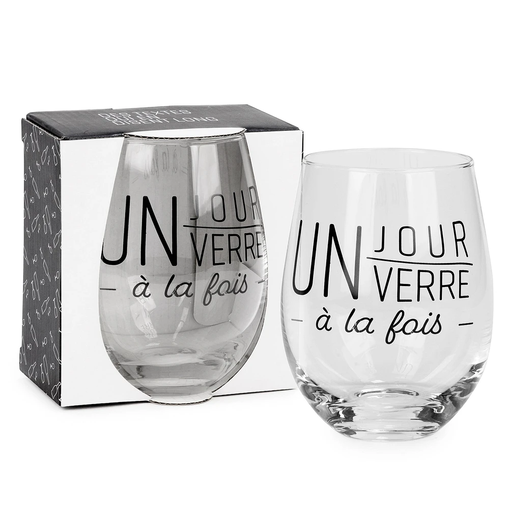 Verre à vin sans pied - Un jour/verre à la fois