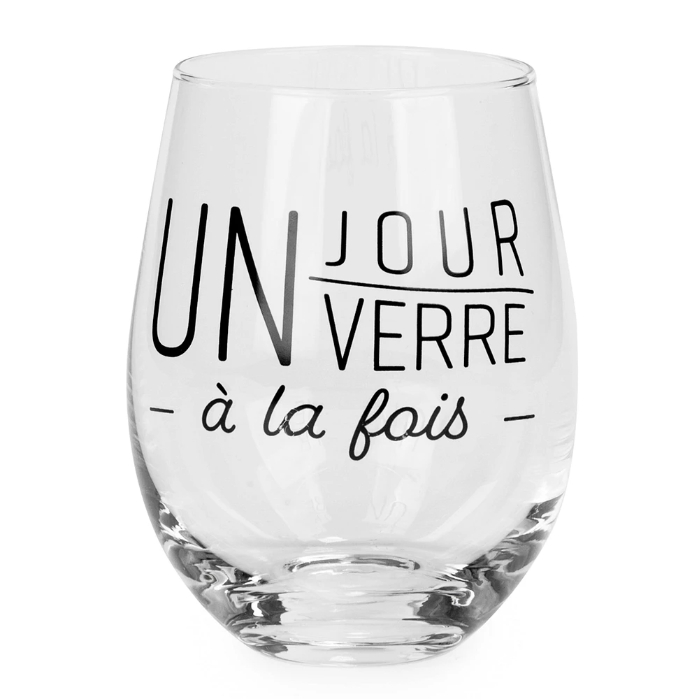 Verre à vin sans pied - Un jour/verre à la fois