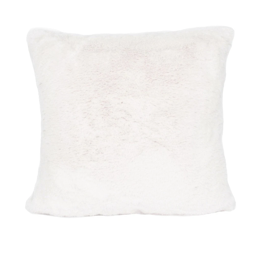 Fake rabbit fur cushion - White