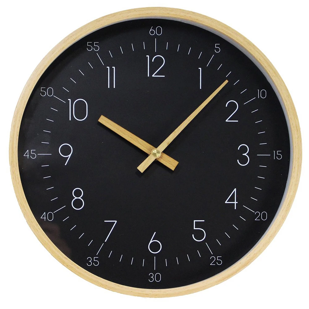 Wall clock - Black wood