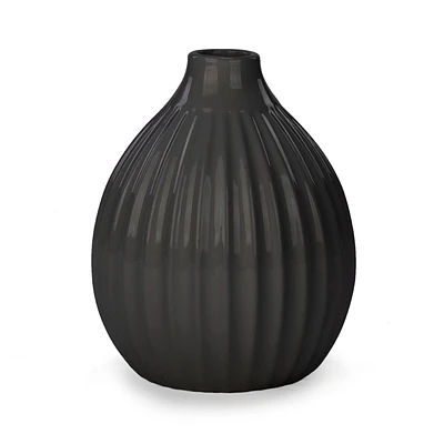 Vase noir à rayures