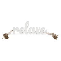 Mot "Relaxe" blanc avec billes