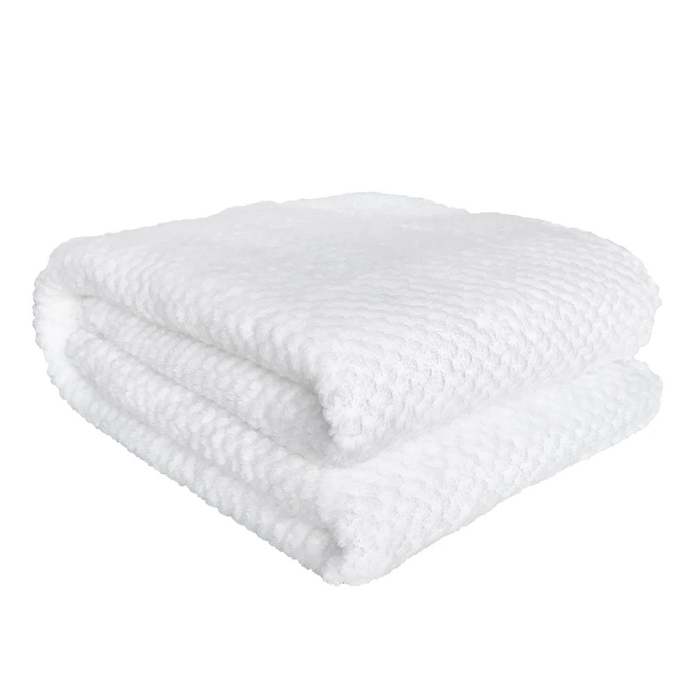 Jeté Kozy texturé - Blanc