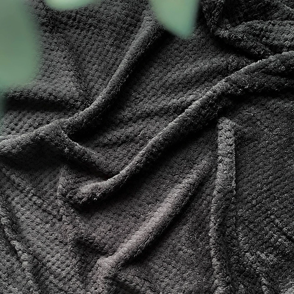 Jeté Kozy texturé - Noir