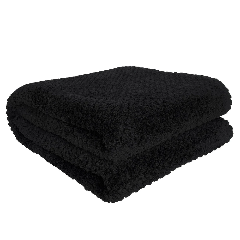 Jeté Kozy texturé - Noir