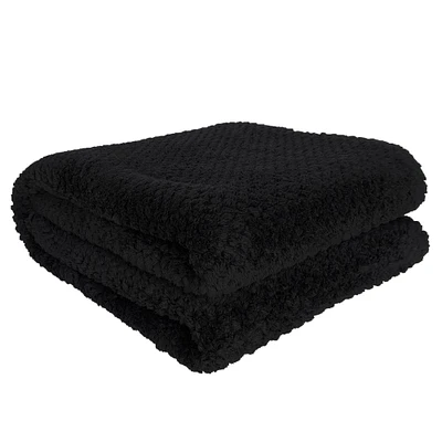 Jeté Kozy texturé - Noir