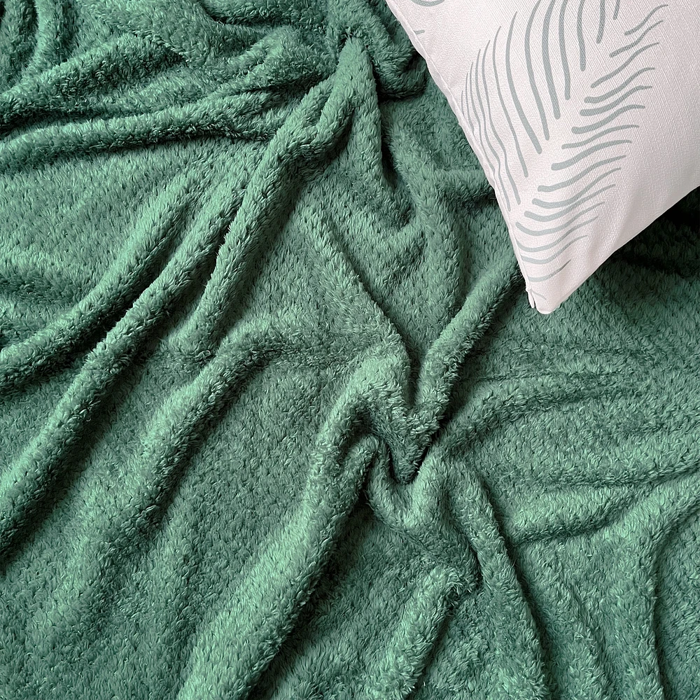 Kozy Textured throw - Forest green