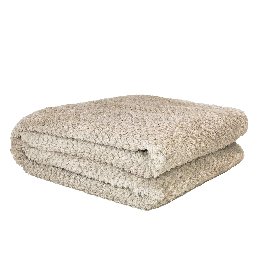 Jeté Kozy texturé - Taupe